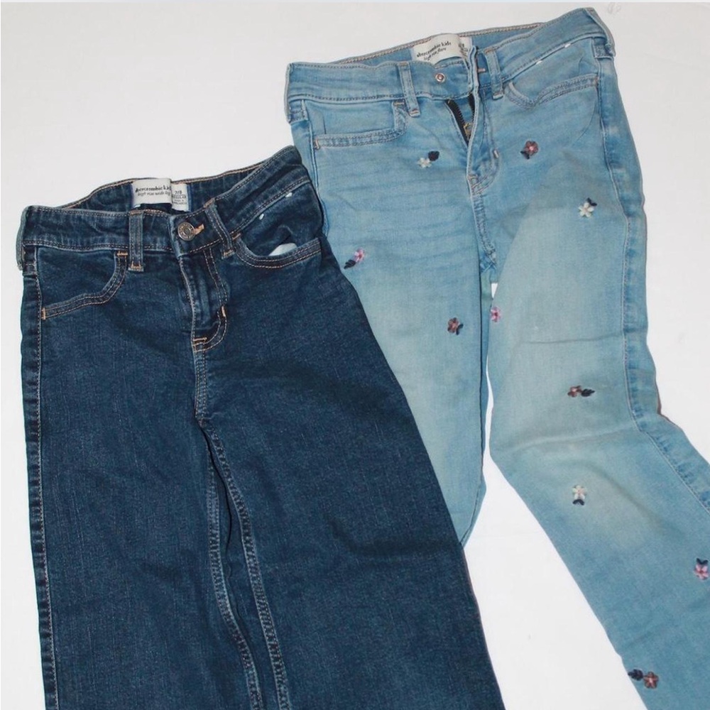 Abercrombie Kids Jeans Duo - Dark Indigo & Light Blue Floral - Picture 6 of 6